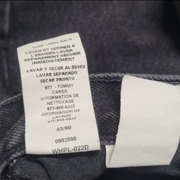 Tommy Hilfiger Vintage 90s Black Stone Wash High Waisted Tapered Leg Denim Jeans - Picture 10 of 10